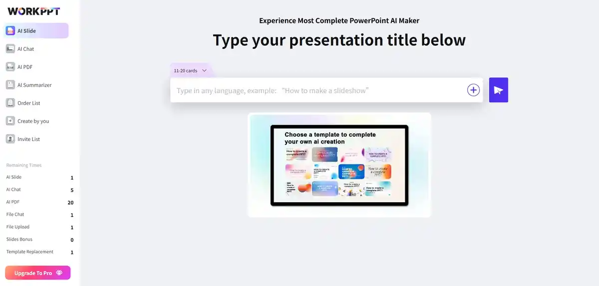 WorkPPT presentation AI